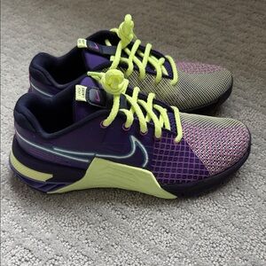 Nike Vibrant Purple and Lime Sneakers